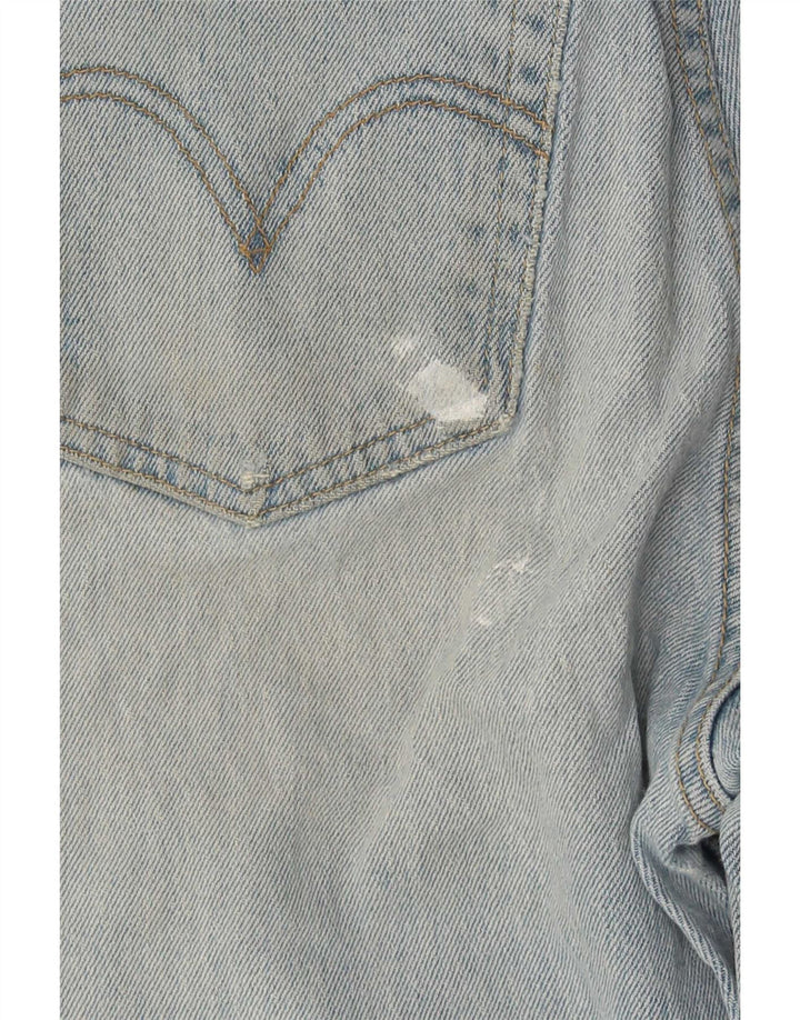 Levi's Damen Ribcage Distressed Straight Jeans W27 L29 Blaue Baumwolle