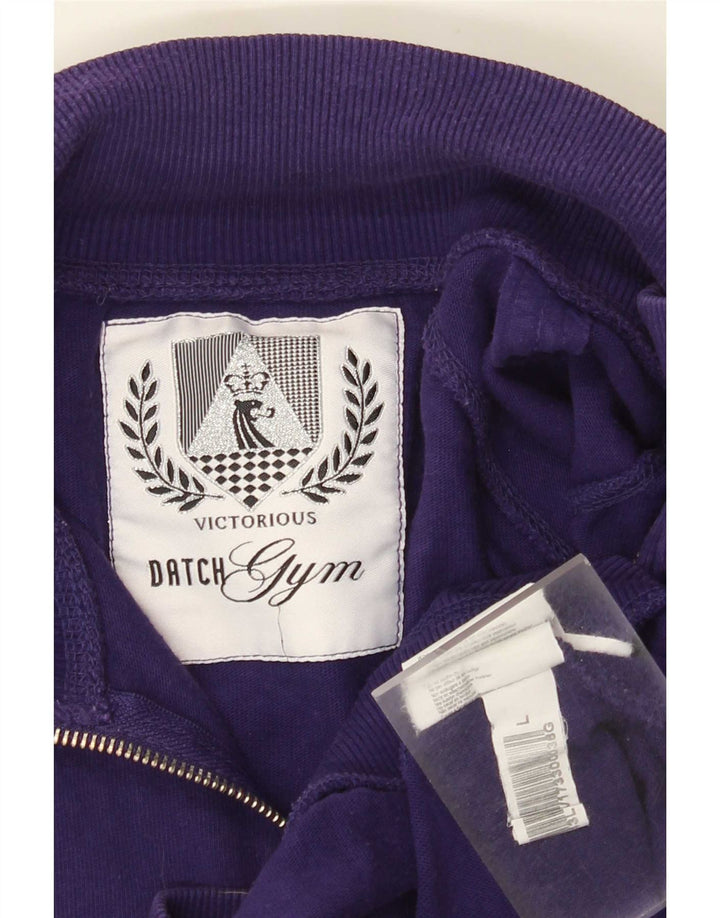 Datch Herren-Trainingsanzug mit grafischem Oberteil, Größe L, aus Baumwolle, Lila
