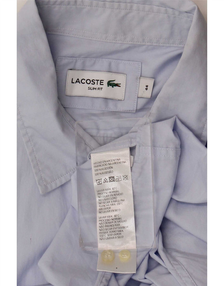 Lacoste Herren-Slim-Fit-Hemd, Größe 44, XL, blaue Baumwolle