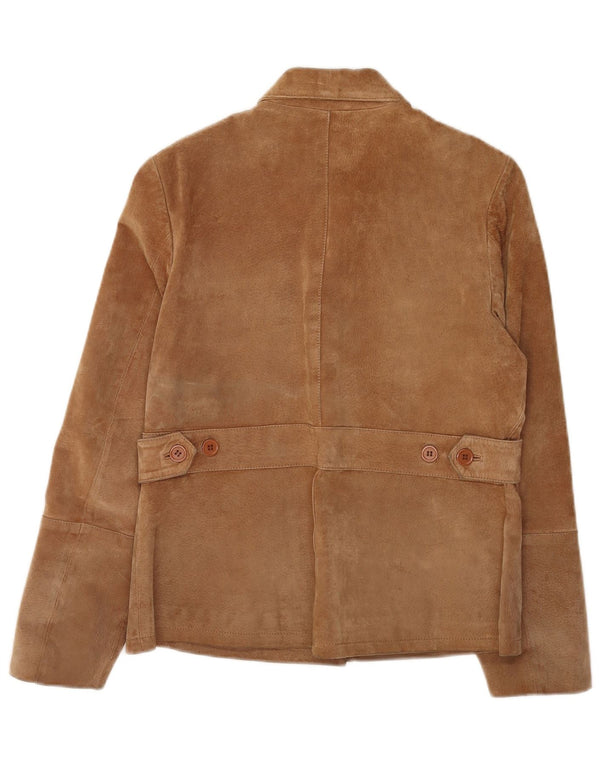 Outer Edge Damen Wildlederjacke UK 16 Großes braunes Leder