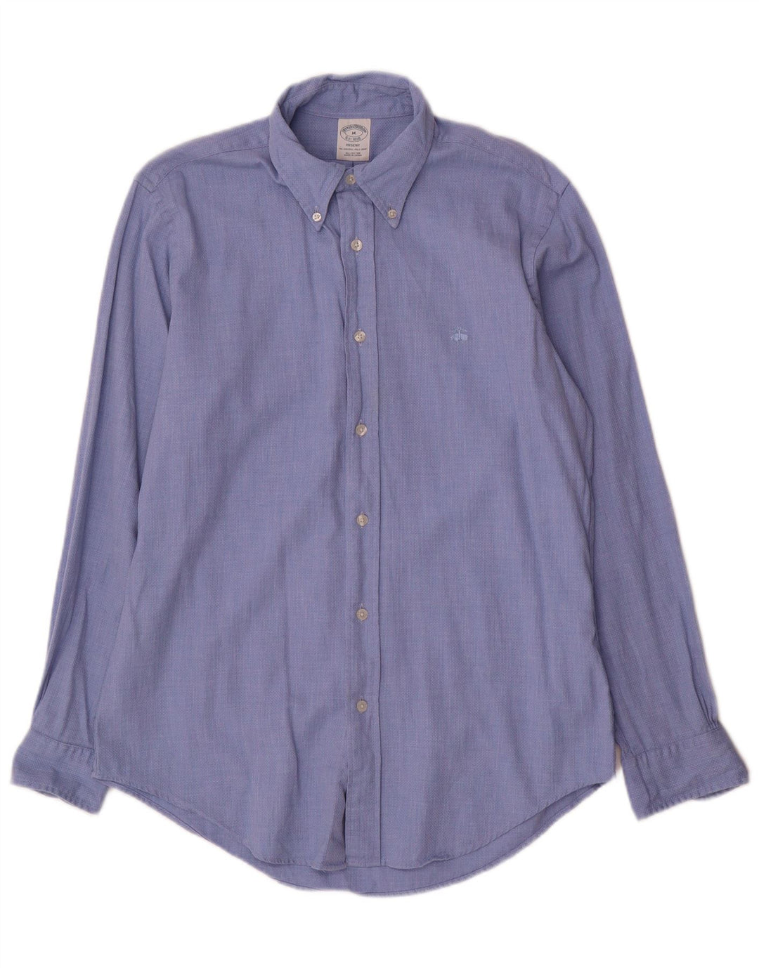 Brooks Brothers Herren-Regent-Hemd aus mittelblauer, geometrischer Baumwolle