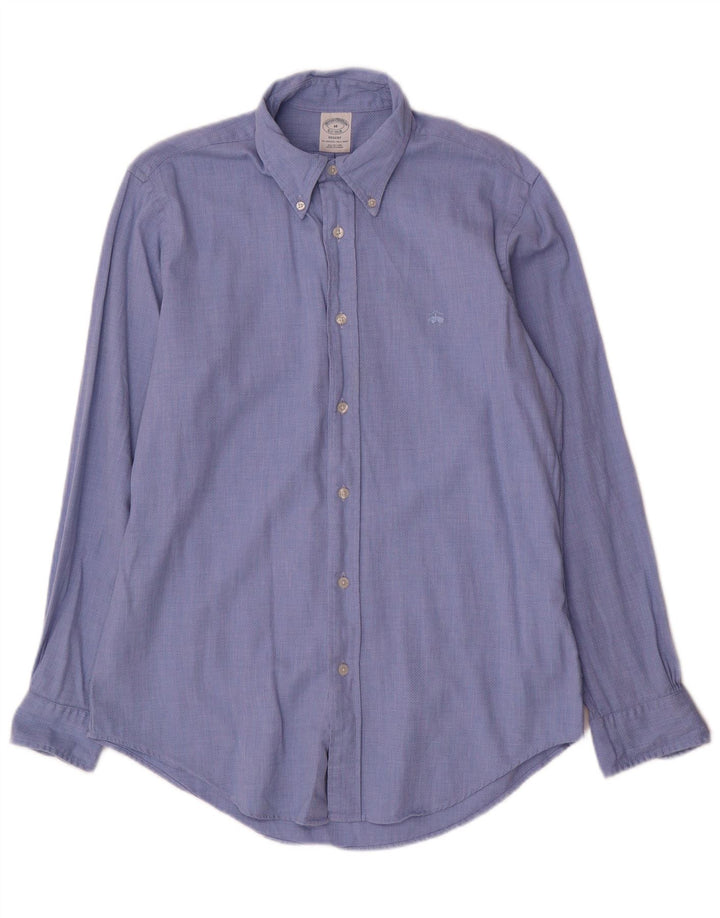 Brooks Brothers Herren-Regent-Hemd aus mittelblauer, geometrischer Baumwolle