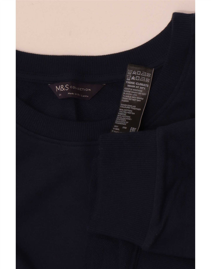 Marks & Spencer Damen Sweatshirt Pullover UK 24 4XL Marineblau Baumwolle