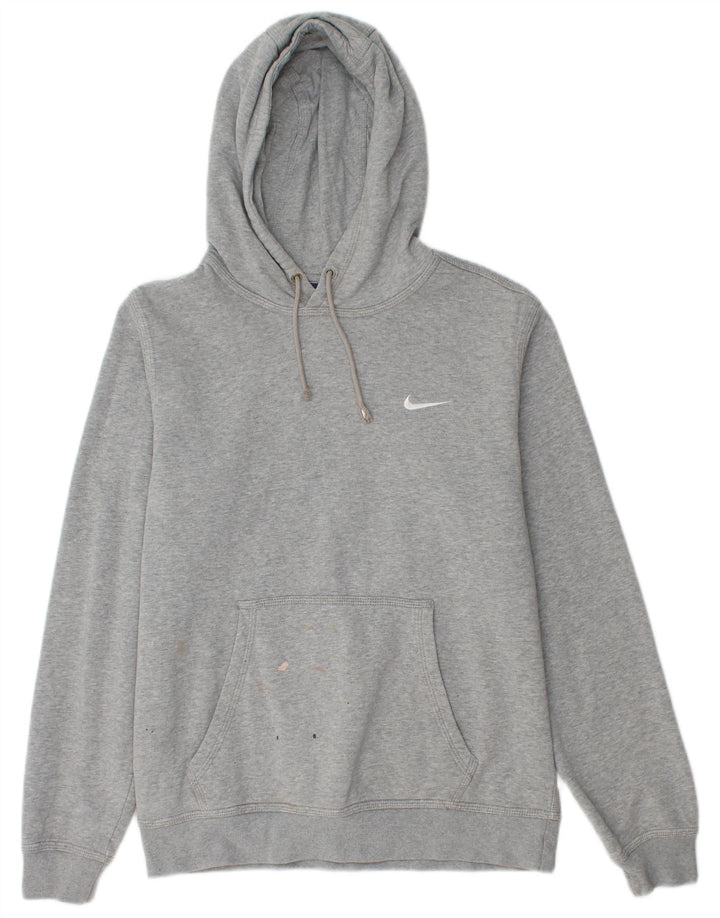 Nike Herren-Kapuzenpullover aus mittelgrau gefleckter Baumwolle