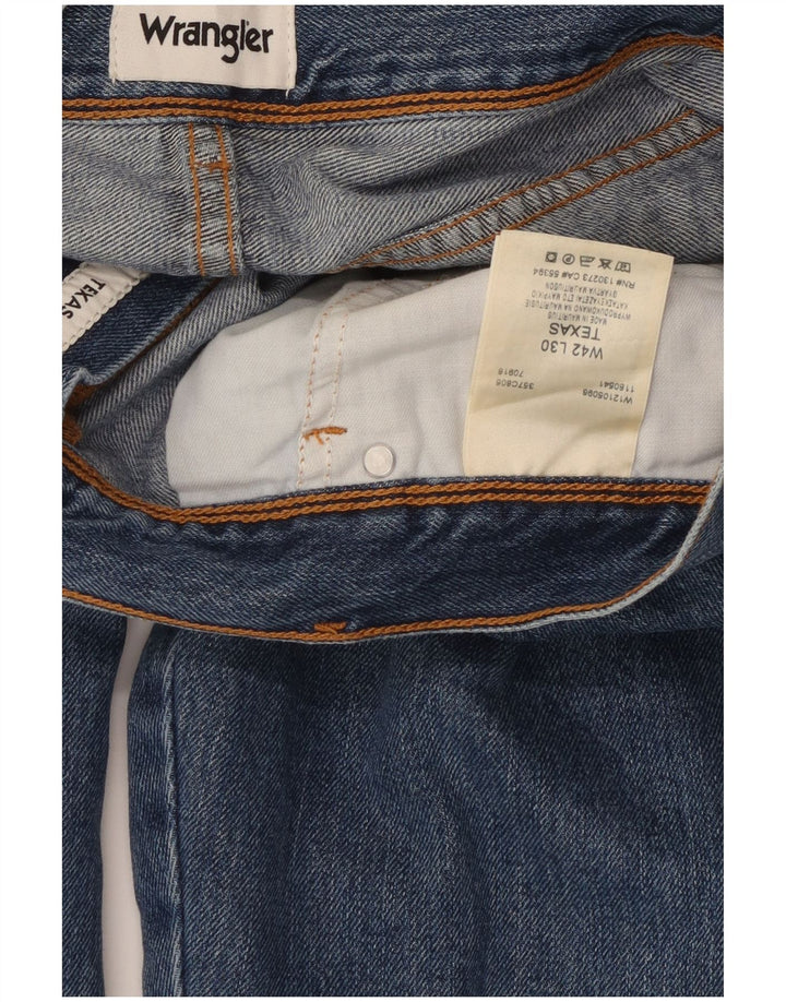 Wrangler Herren Texas Straight Jeans W42 L28 Blaue Baumwolle