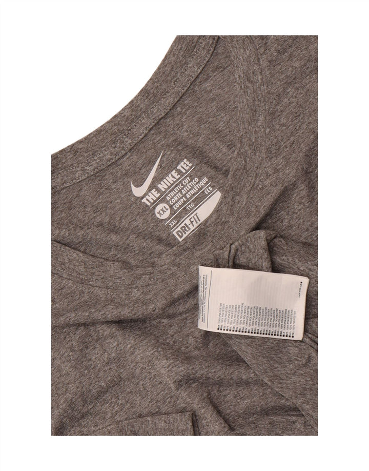 Nike Herren Dri Fit Graphic T-Shirt Top 2XL Grau Polyester