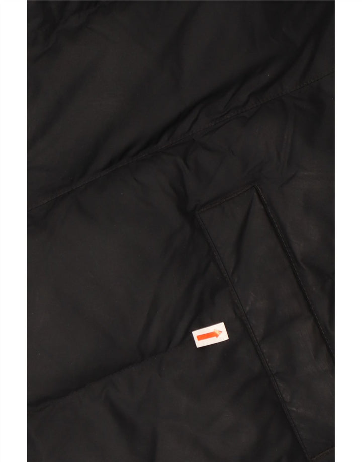 NIKE Wattierte Jungenjacke mit Kapuze, 13–14 Jahre, XL, schwarzes Polyester