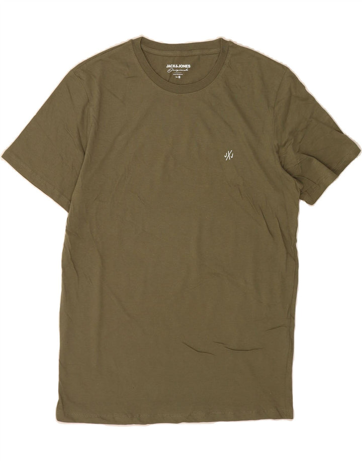 JACK & JONES Mens T-Shirt Top Small Green Cotton Vintage Jack & Jones and Second-Hand Jack & Jones from Messina Hembry 