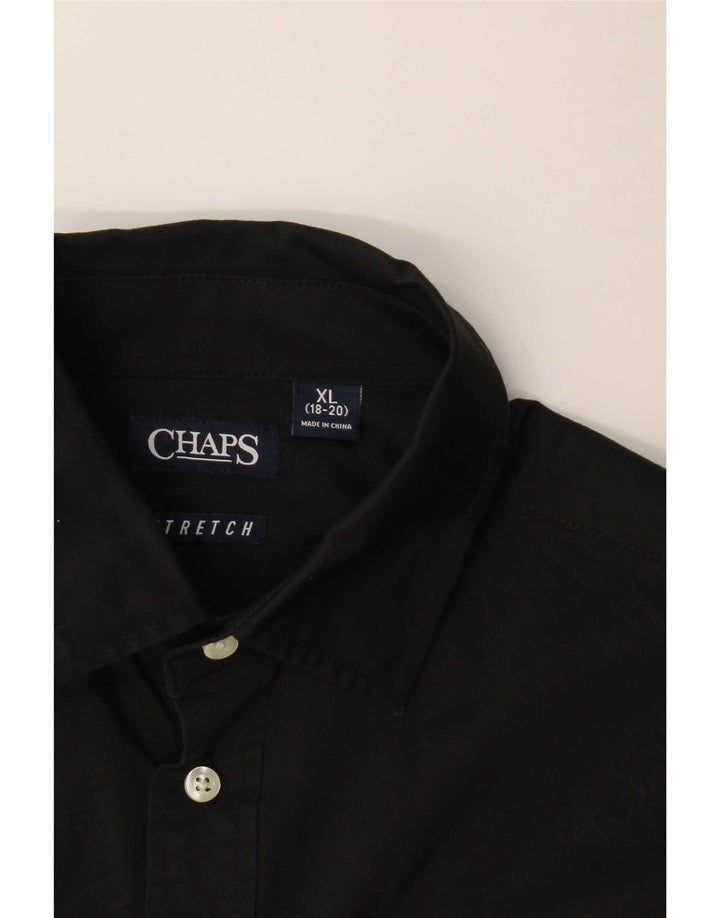 Chaps Jungen-Hemd, 15–16 Jahre, XL, schwarze Baumwolle
