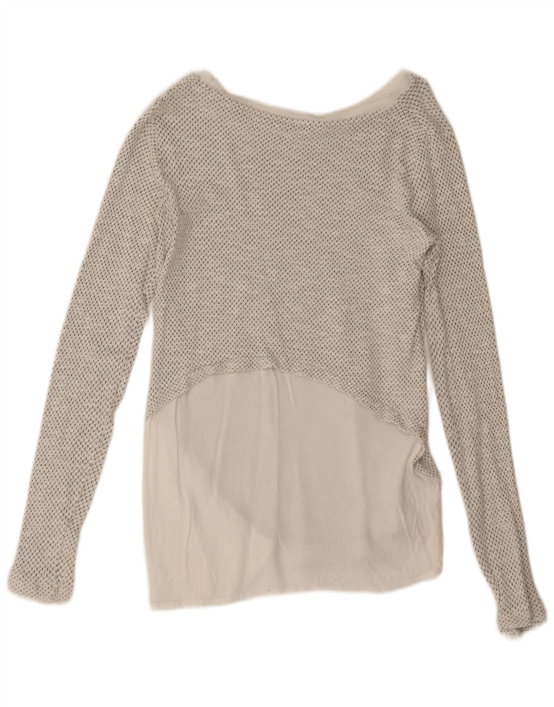 Zara Damen-Oversize-Oberteil mit langen Ärmeln, UK 10, Größe S, weiß gepunktet