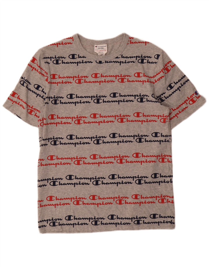 Champion Herren Heritage Graphic T-Shirt-Oberteil aus mittelgrauer Baumwolle
