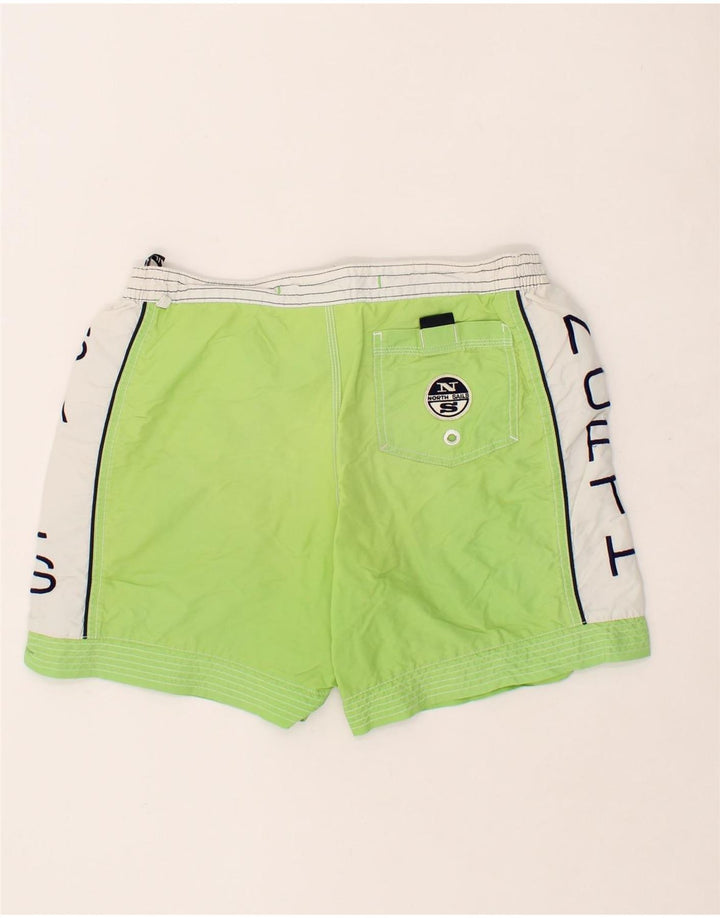 NORTH SAILS Mens Graphic Swimming Shorts Medium Green Colourblock Vintage North Sails and Second-Hand North Sails from Messina Hembry 