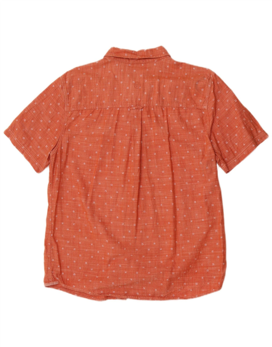 Fat Face Herren-Kurzarm-Hemd mit normaler Passform, mittelorange gefleckte Baumwolle