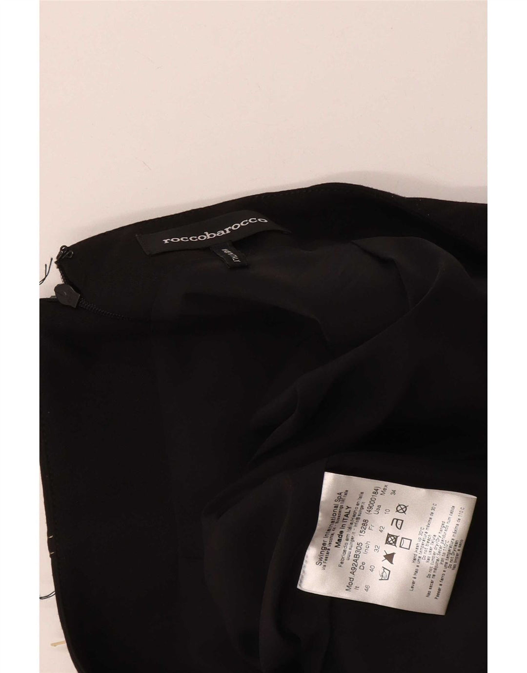 Roccobarocco Damen Bleistiftrock IT 46 Large W34 Schwarz Polyester