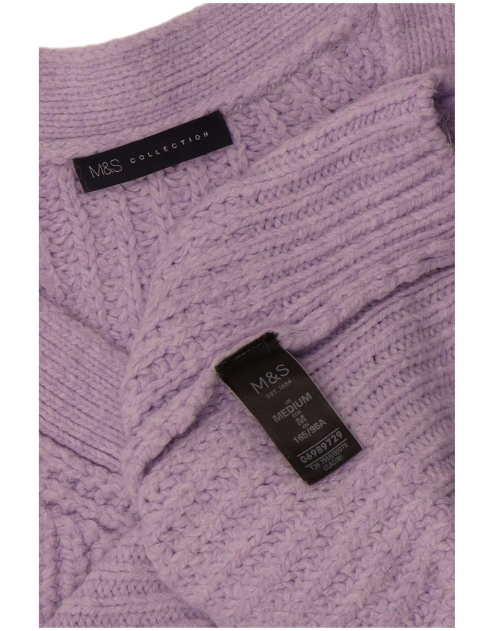 Marks & Spencer Damen-Pullover in Übergröße mit V-Ausschnitt, Gr. 14, Mittelviolett