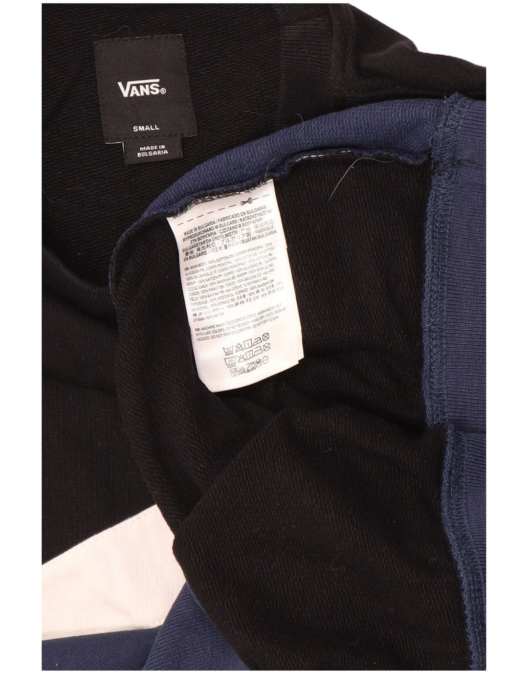 Vans Herren-Sweatshirt, Pullover, Größe S, Schwarz, Colourblock-Baumwolle