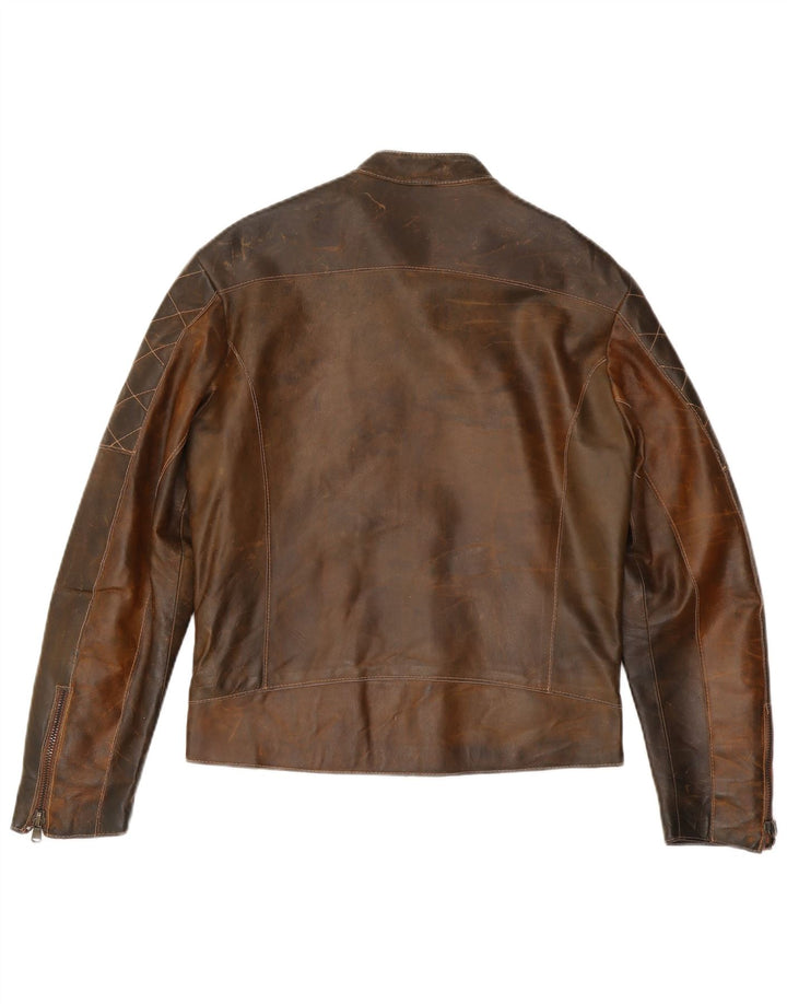 Vintage Herren Lederjacke UK 36 Kleines braunes Leder