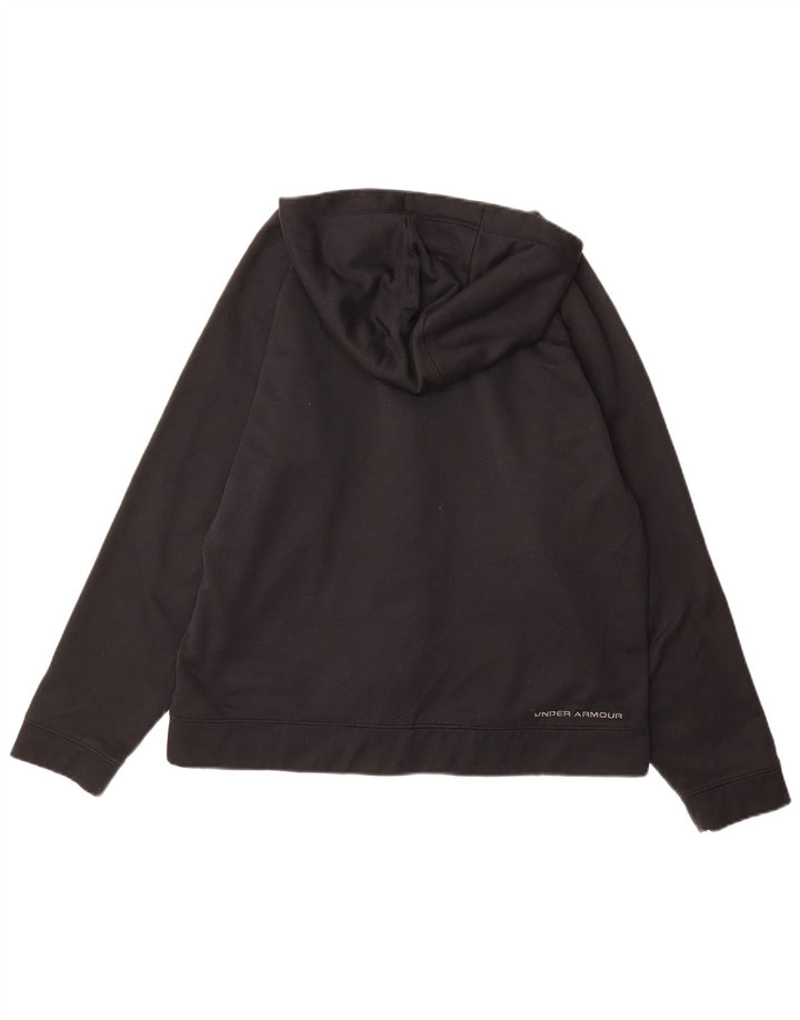 UNDER ARMOUR Mens Zip Hoodie Sweater Medium Black Polyester