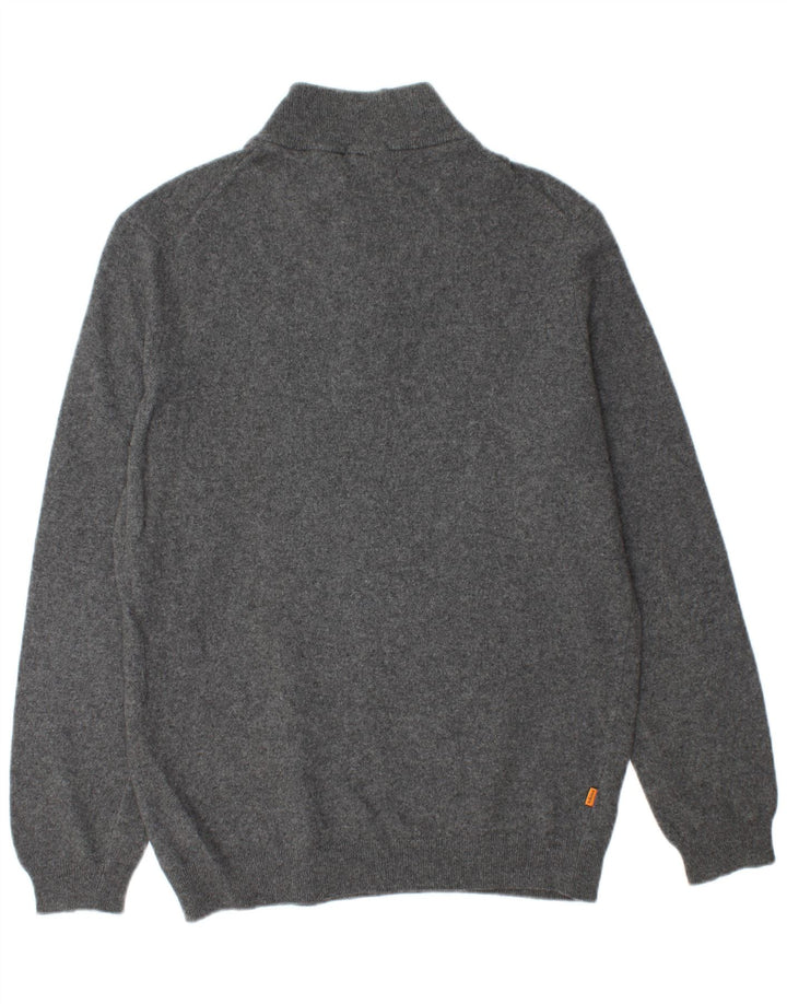 Timberland Herren-Pullover mit Reißverschluss, XL, graue Merinowolle