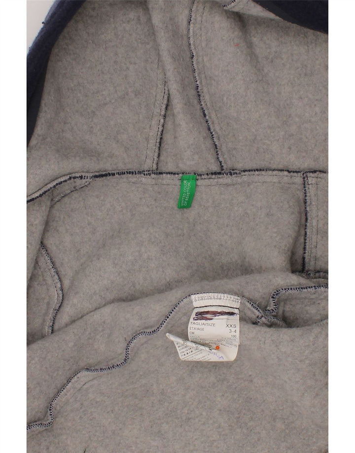 Benetton Jungen-Dufflecoat mit Kapuze, 3–4 Jahre, XS, marineblaue Wolle