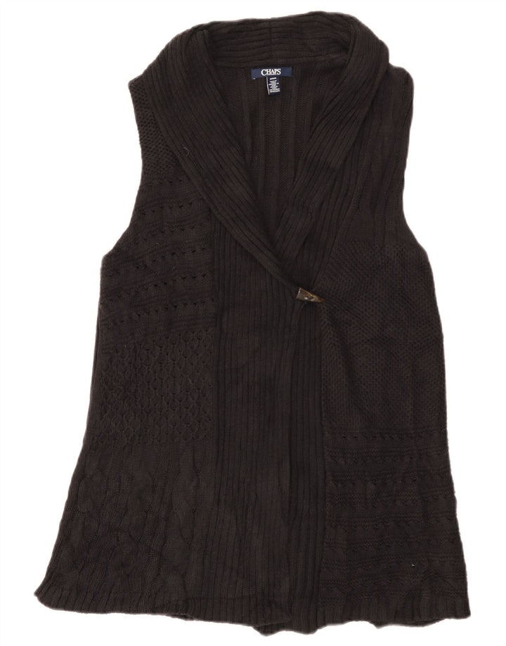 CHAPS Damen-Cardigan, ärmellos, UK 12, mittelschwarz, Baumwolle