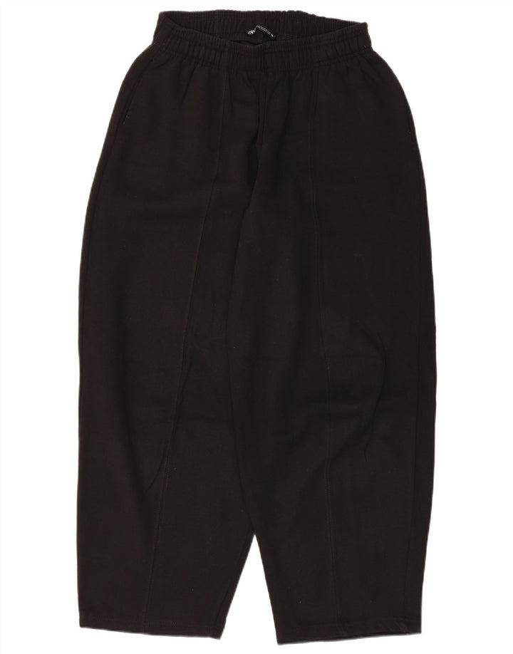 Zara Damen Trainingshose UK 12 Mittelschwarze Baumwolle