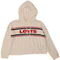 Levi's Damen-Pullover mit übergroßem grafischem Kapuzenpullover, Gr. 10, Größe S, Weiß, gestreift