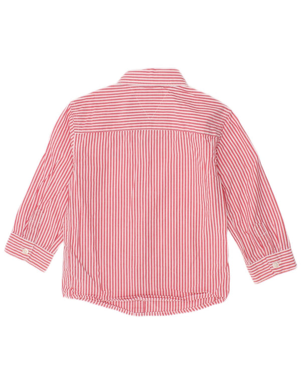 Tommy Hilfiger Baby-Jungen-Hemd, 12–18 Monate, rote Nadelstreifen-Baumwolle
