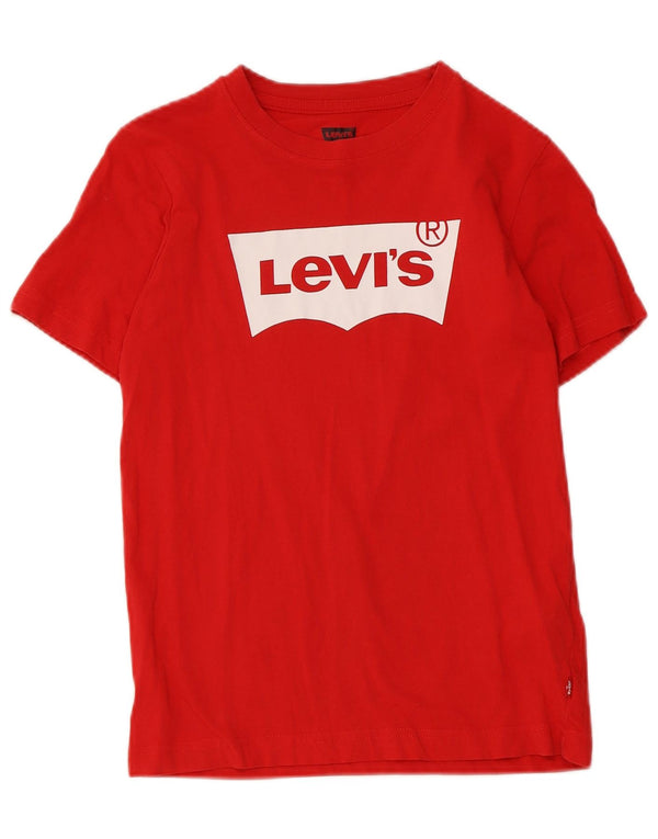 Levi's Jungen-T-Shirt mit Grafik, 11–12 Jahre, rote Baumwolle