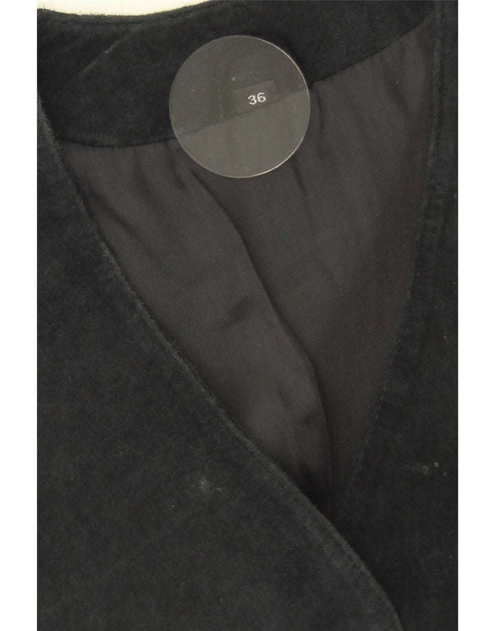 Vintage Damen Wildlederweste EU 36 Small Schwarz