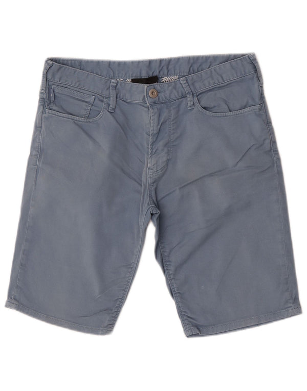 Emporio Armani Herren Chinoshorts EU 46 Small W30 Blaue Baumwolle
