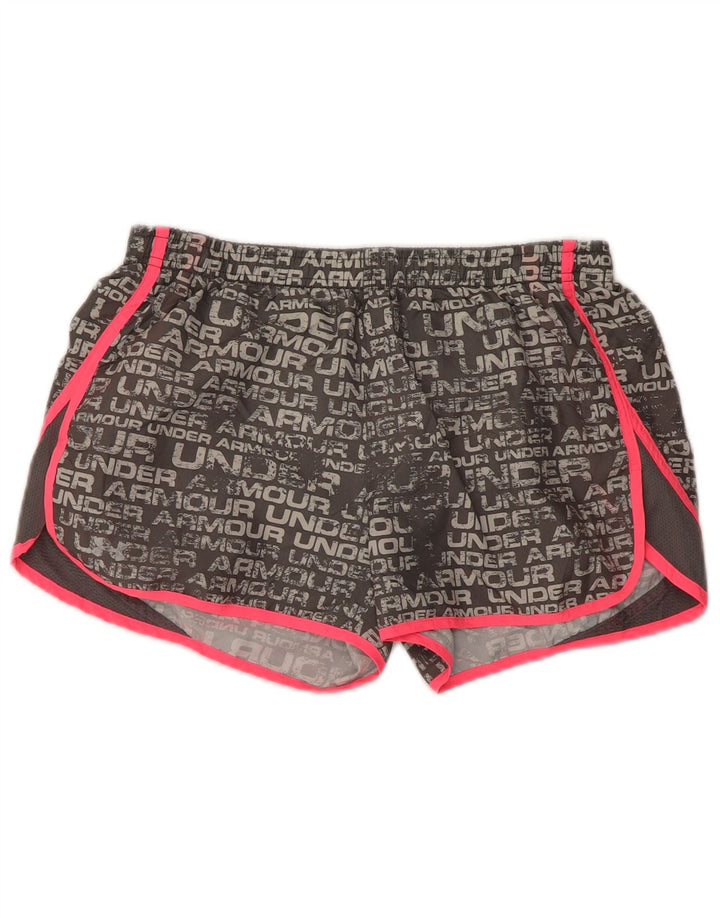 UNDER ARMOUR Damen Heat Gear Graphic Sportshorts UK 14 Mittelgrau