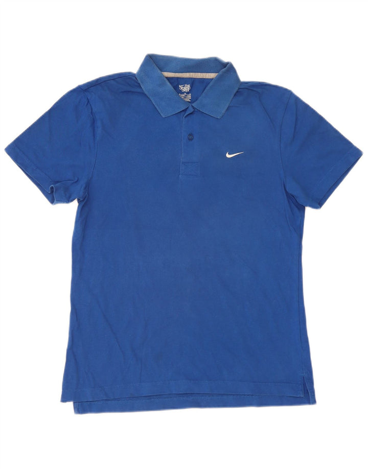 Nike Herren Poloshirt UK 38/40 mittelblaue Baumwolle