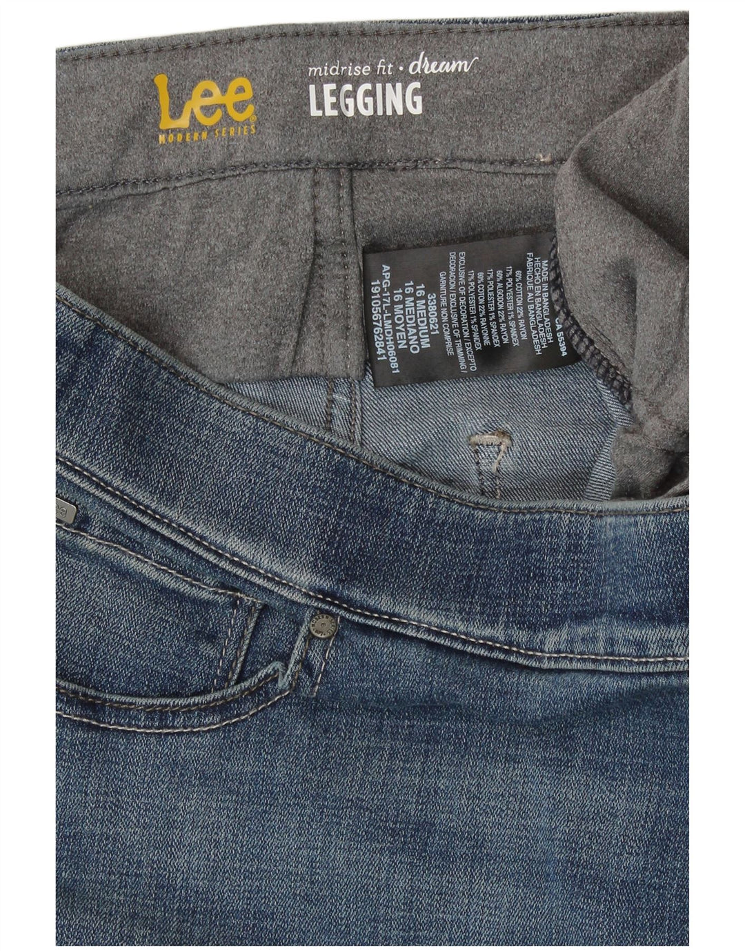 LEE Damen Capri-Jegging-Jeans mit mittelhohem Bund, US 16, 2XL, W38, L21, blaue Baumwolle