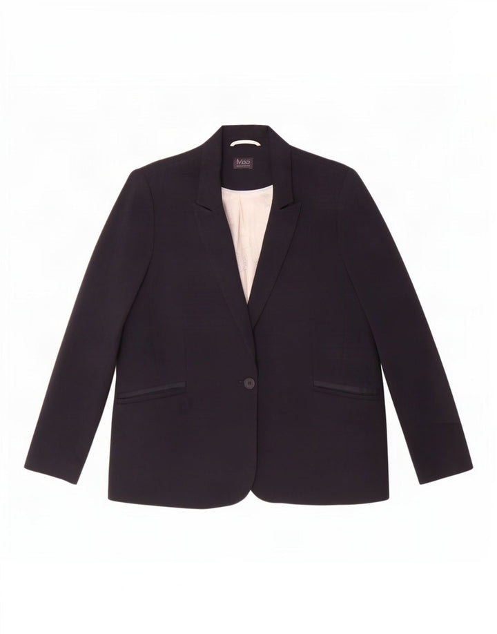 Marks & Spencer Damen-Blazer mit 1 Knopf, UK 20 2XL, Marineblau, Polyester
