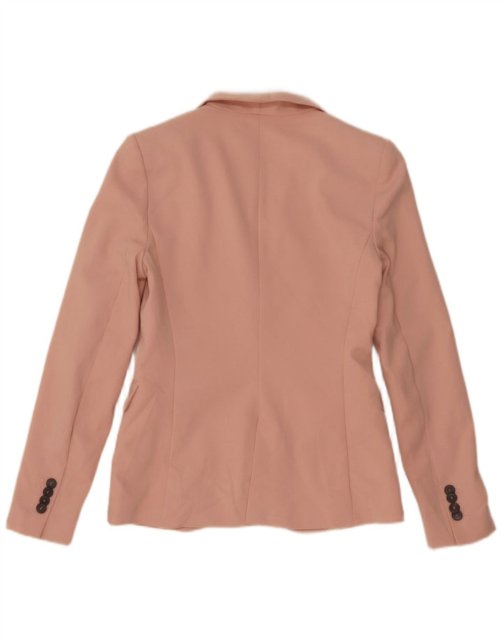 Zara Damen 1-Knopf-Blazer-Jacke, Gr. 8, klein, rosa Viskose