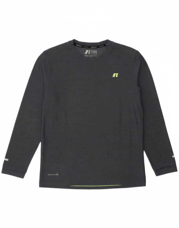 Russell Athletic Jungen-Top, langärmelig, 14–15 Jahre, XL, Grau, Polyester, Sport