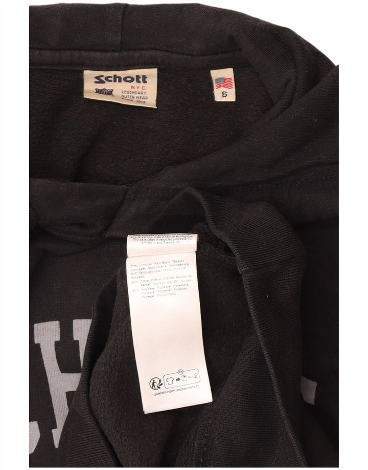 Schott Herren-Kapuzenpullover mit Grafik, Größe S, Schwarz, Baumwolle