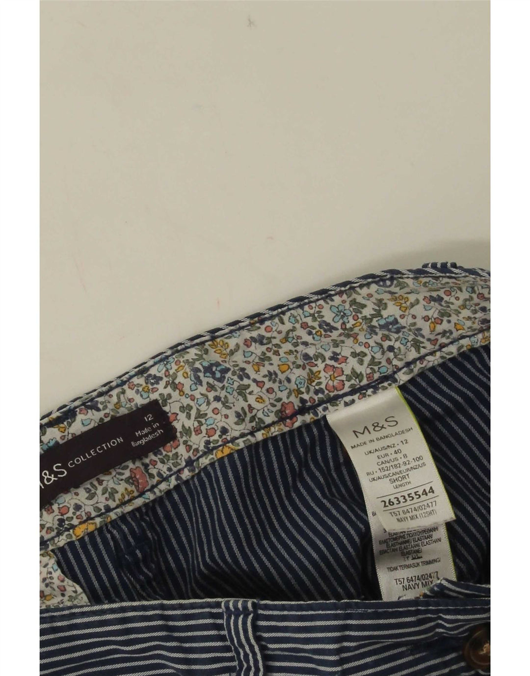 Marks & Spencer Damen-Hose mit kurzem Schnitt, UK 12, M, W30, L26, Marineblau