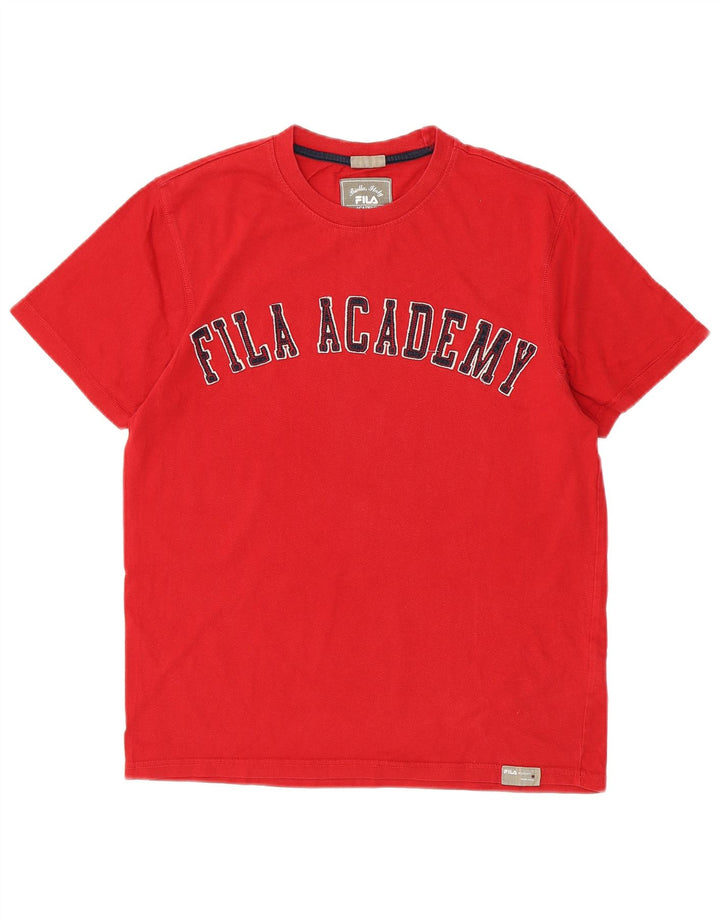 Fila Herren Grafik T-Shirt Top XS Rote Baumwolle