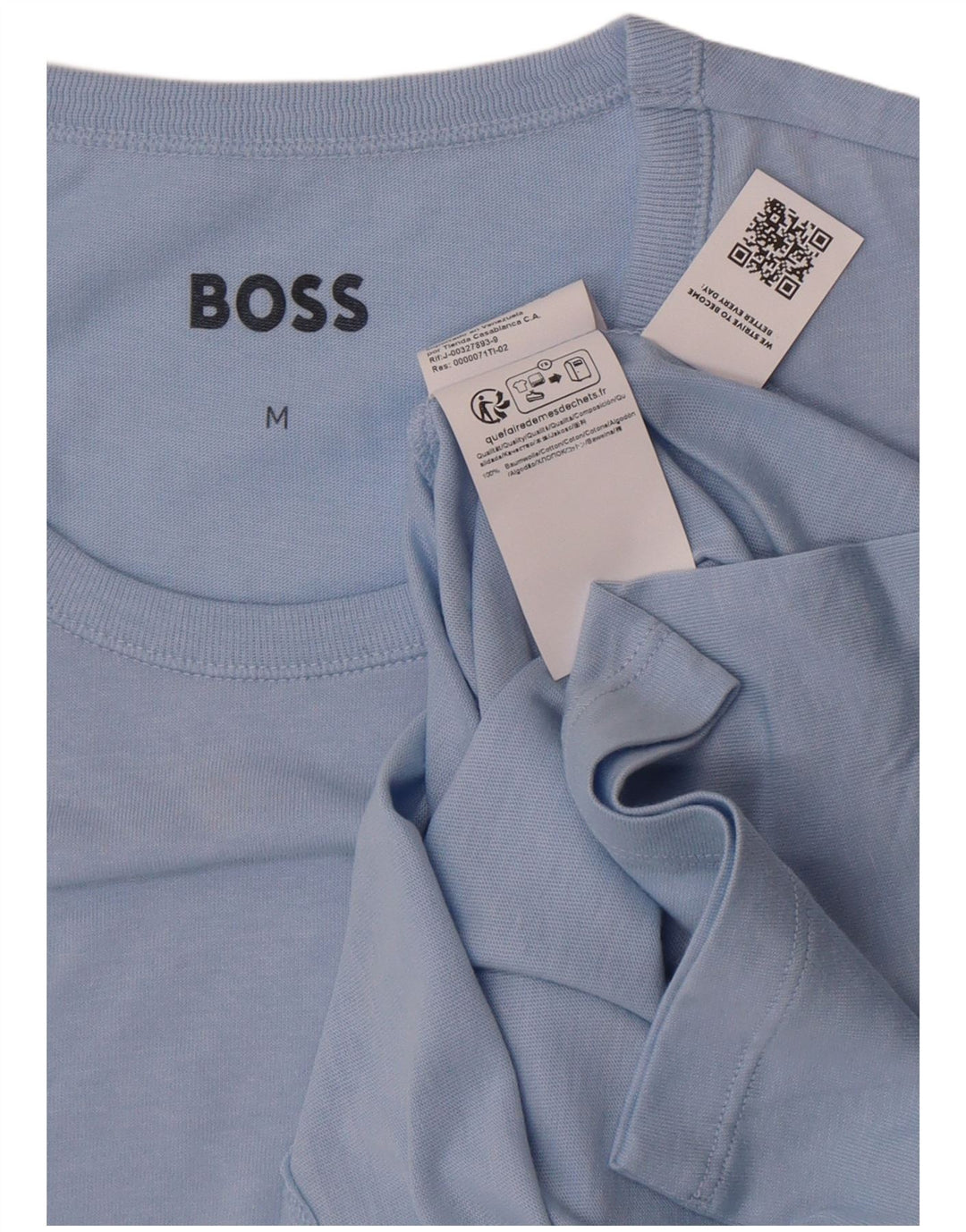 Hugo Boss Herren T-Shirt Top mittelblaue Baumwolle