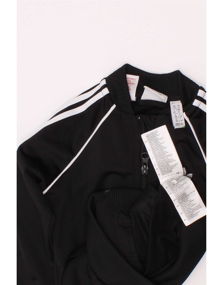 Adidas Jungen-Trainingsanzug-Top-Jacke, 2–3 Jahre, schwarzes Polyester