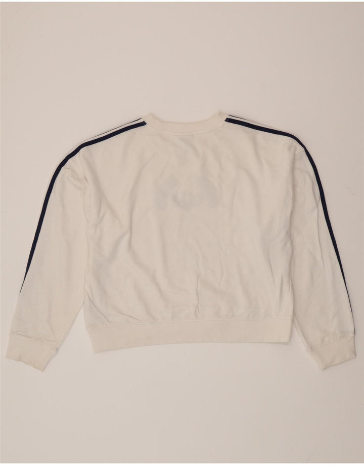 ADIDAS Damen-Sweatshirt in Übergröße mit Grafik, UK 12, Mittelweiß