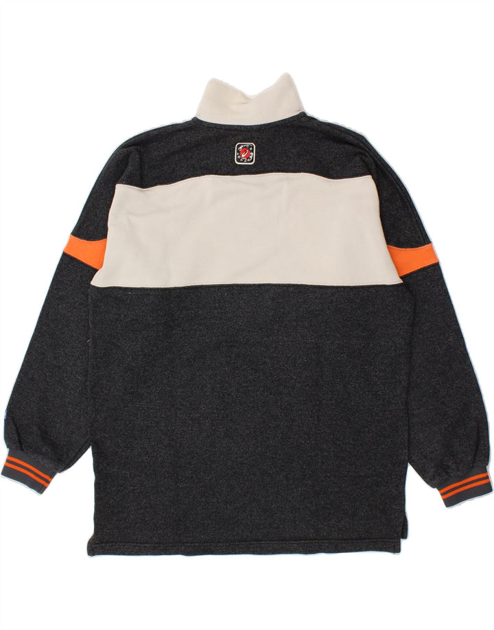 ASICS Herren-Sweatshirt mit Reißverschluss am Hals, groß, schwarze Farbblock-Baumwolle