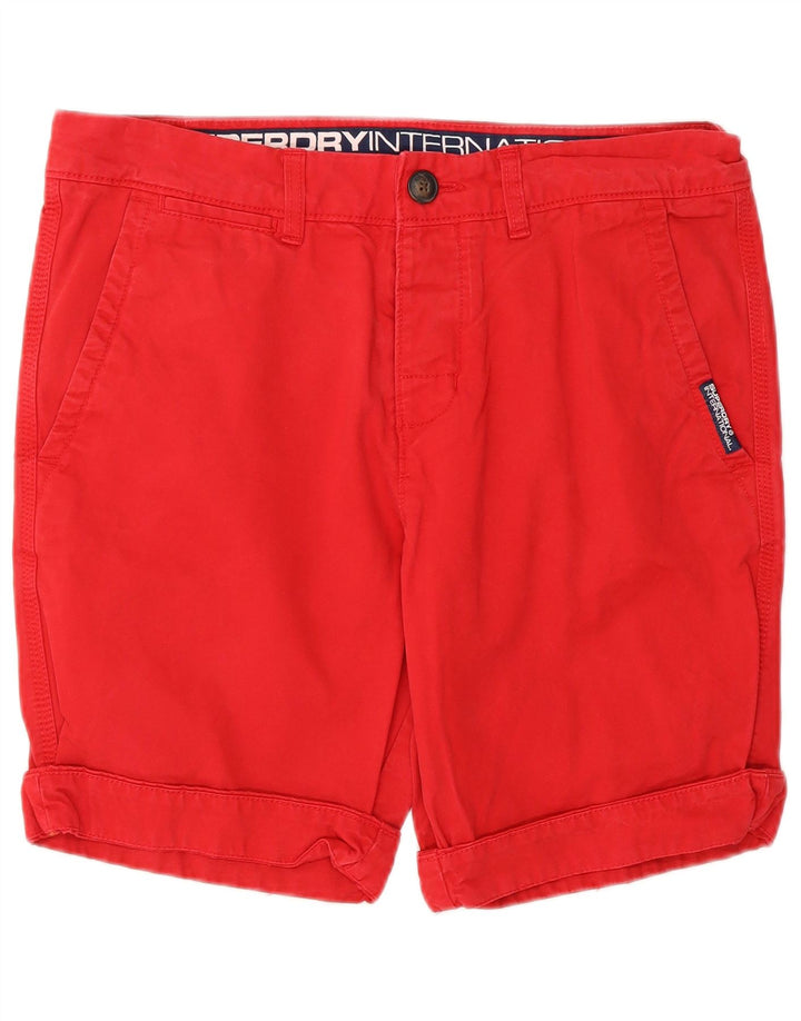 SUPERDRY Herren-Chinoshorts, Größe M, W32, Rot, Baumwolle