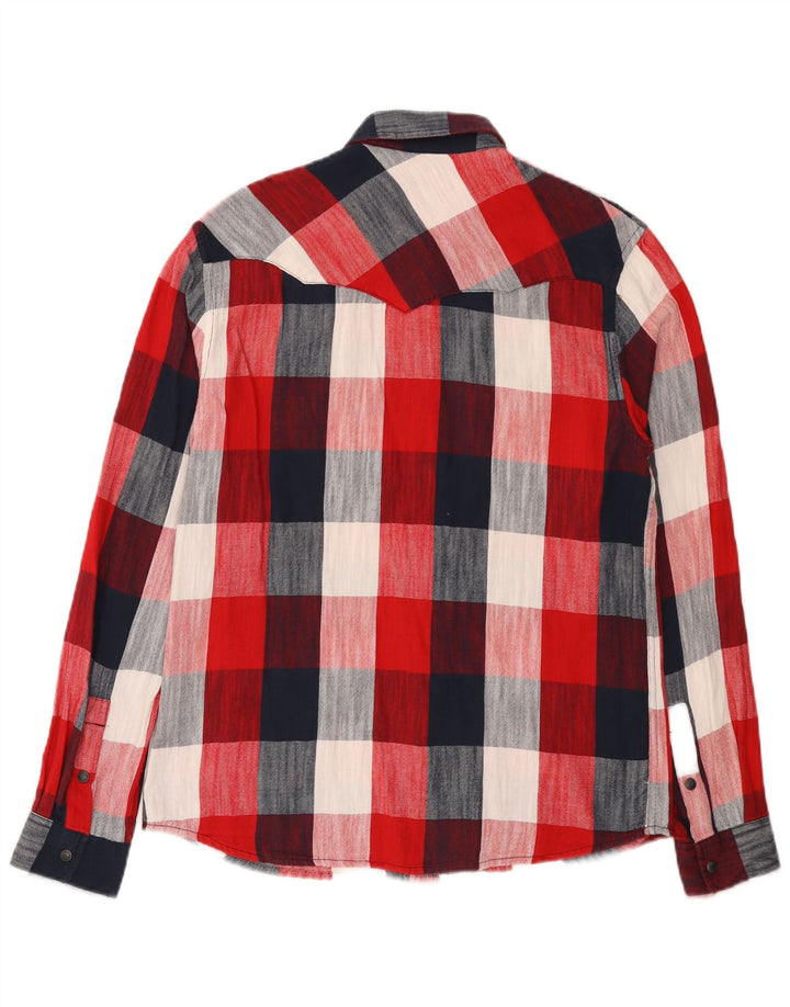 Wrangler Herren-Flanellhemd mit normaler Passform, klein, rot kariert, Baumwolle