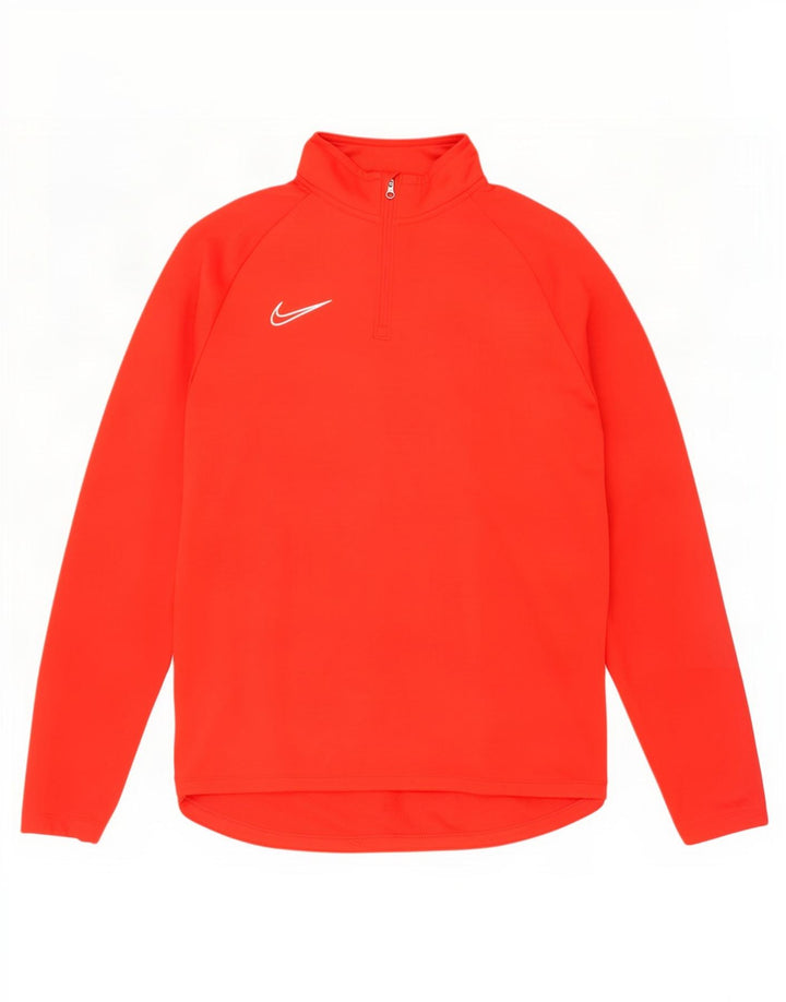 Nike Herren Dri Fit Pullover-Trainingsoberteil mit Reißverschluss, Größe L, Rot, Farbblock