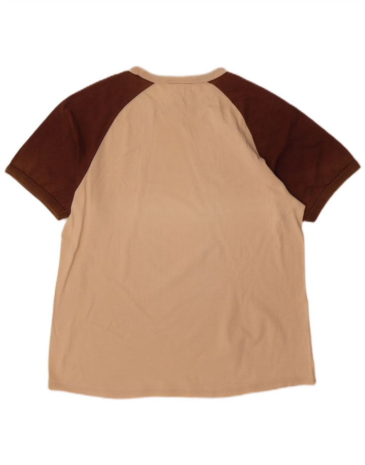 NIKE Herren-T-Shirt mit Grafik, UK 39/41, Mittelbeige, Colourblock-Baumwolle