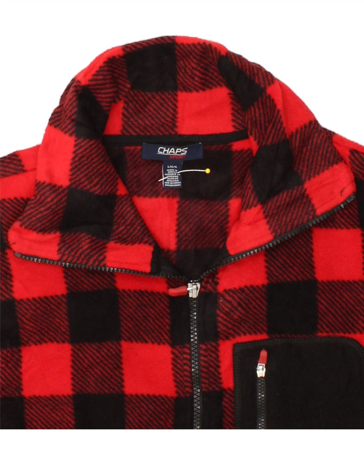 CHAPS Womens Fleece Gilet UK 16 Large Red Gingham Polyester Vintage Chaps and Second-Hand Chaps from Messina Hembry 