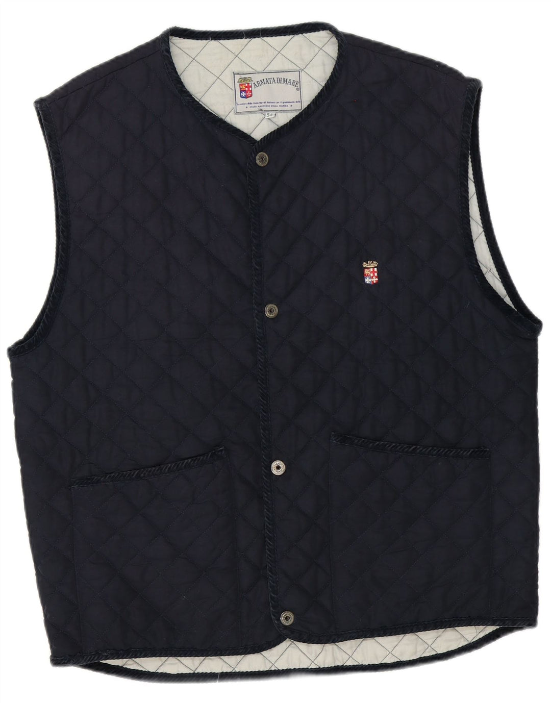 Armata Di Mare Herren Steppweste IT 54 2XL Marineblau Polyester